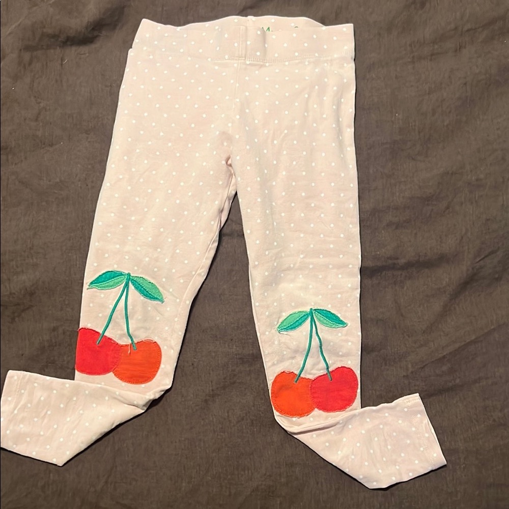 Mini Boden size 6/7 cherry knee leggings
